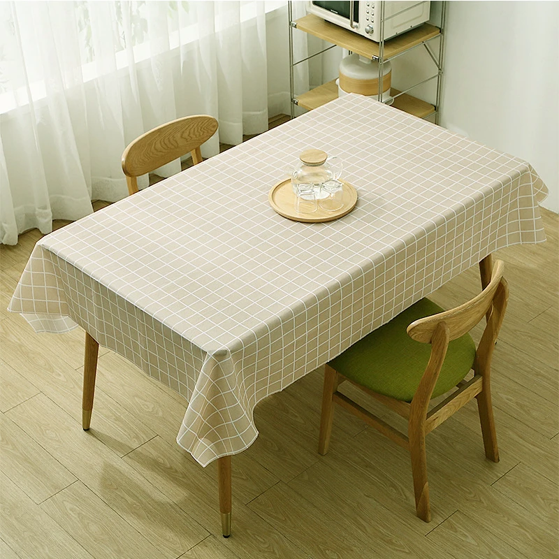 PEVA Waterproof Tablecloth Translucent Thin Table Cloth Rectangular Plastic Dining Desk Cover for Outdoor Picnic Disposable