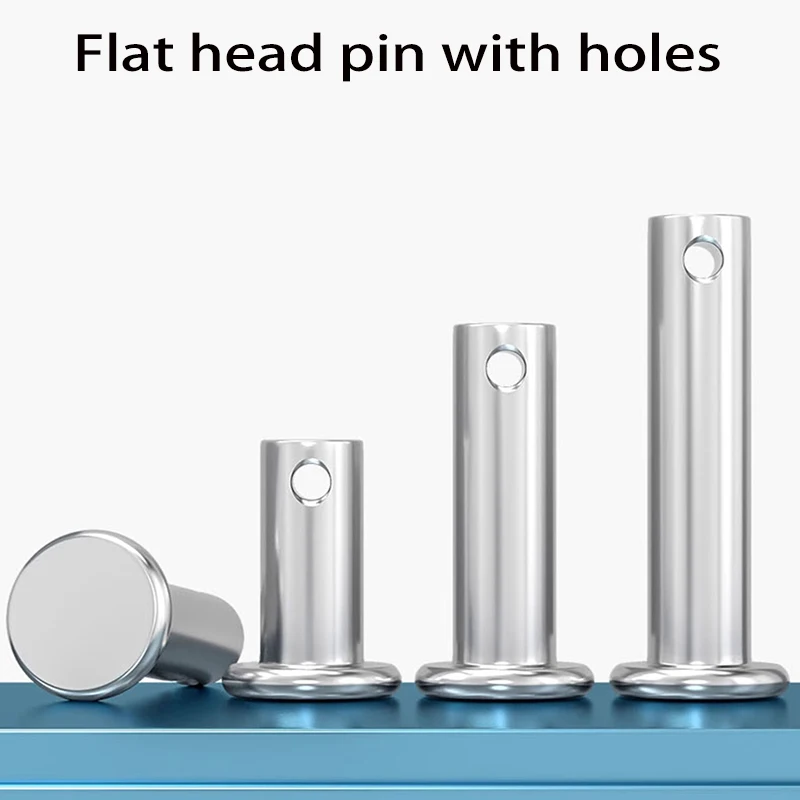 With Hole Pin Shaft Cotter Pin Set Flat Head Cylindrical Pin Plug Pin Positioning Pin GB882 304 Stainless Steel M10- M20