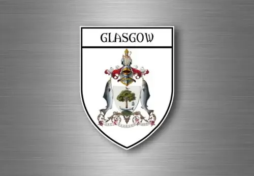 Sticker decal souvenir car coat of arms shield city flag glasgow scotland