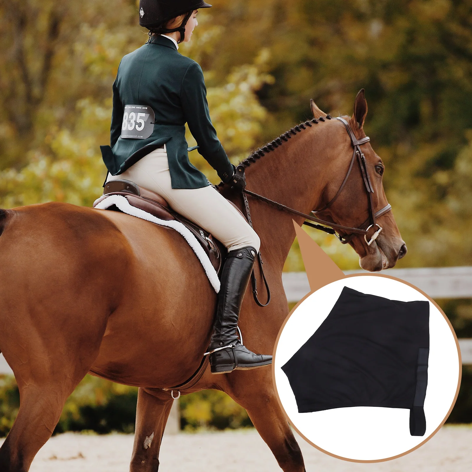 سترة حصان من الألياف اللدنة قابلة للتمدد مع حماية ضد الفرك للكتف والصدر، مريلة حصان دافئة قابلة للتنفس للبطانيات