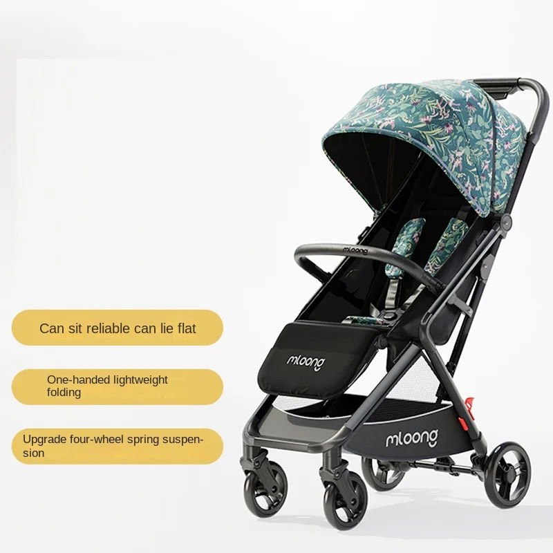 

Lightweight Baby Stroller High Landscape Pushchair Can Sit Can Lie Can Board 0-29 Months Four-Wheel Shock Absorption Pushchair