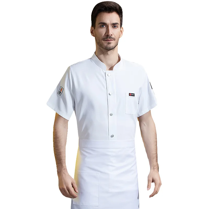 西洋レストランバーベキューショップ従業員シャツホテルレストラン食堂キッチン作業服半袖夏薄いシェフジャケット