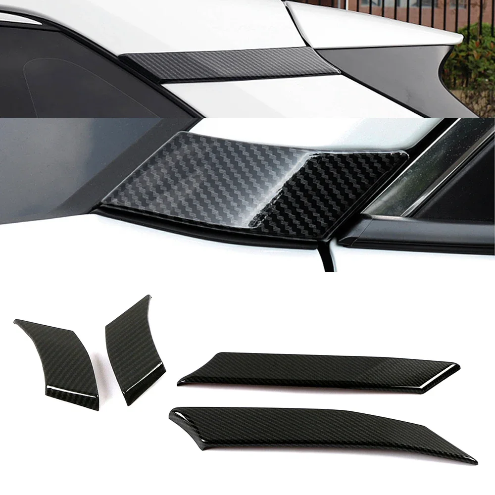 For Toyota Rav 4 Rav4 2019-2024 Carbon Fiber Color Car Door Window Bracket A Pillar Protection Cover C Pillar Trim ABS Sticker