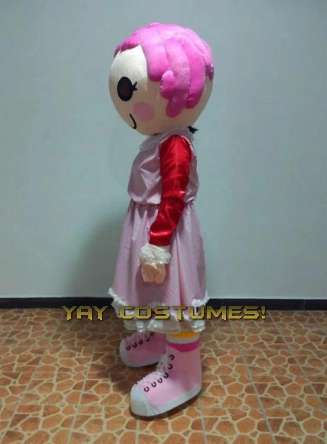 Nuovo personaggio adulto rosa ragazza mascotte Costume Halloween natale vestito pieno corpo puntelli vestito mascotte Costume