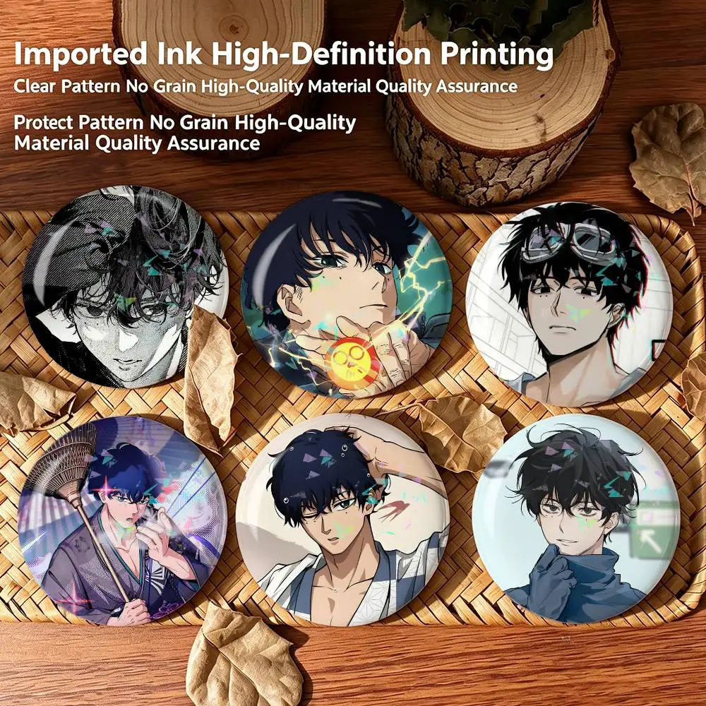 N-Natsuki S-Seba  S-Sakamoto Days  Badges Creative Tinplate Round Button PinsBrooch Badge Clothes Backpack Custom