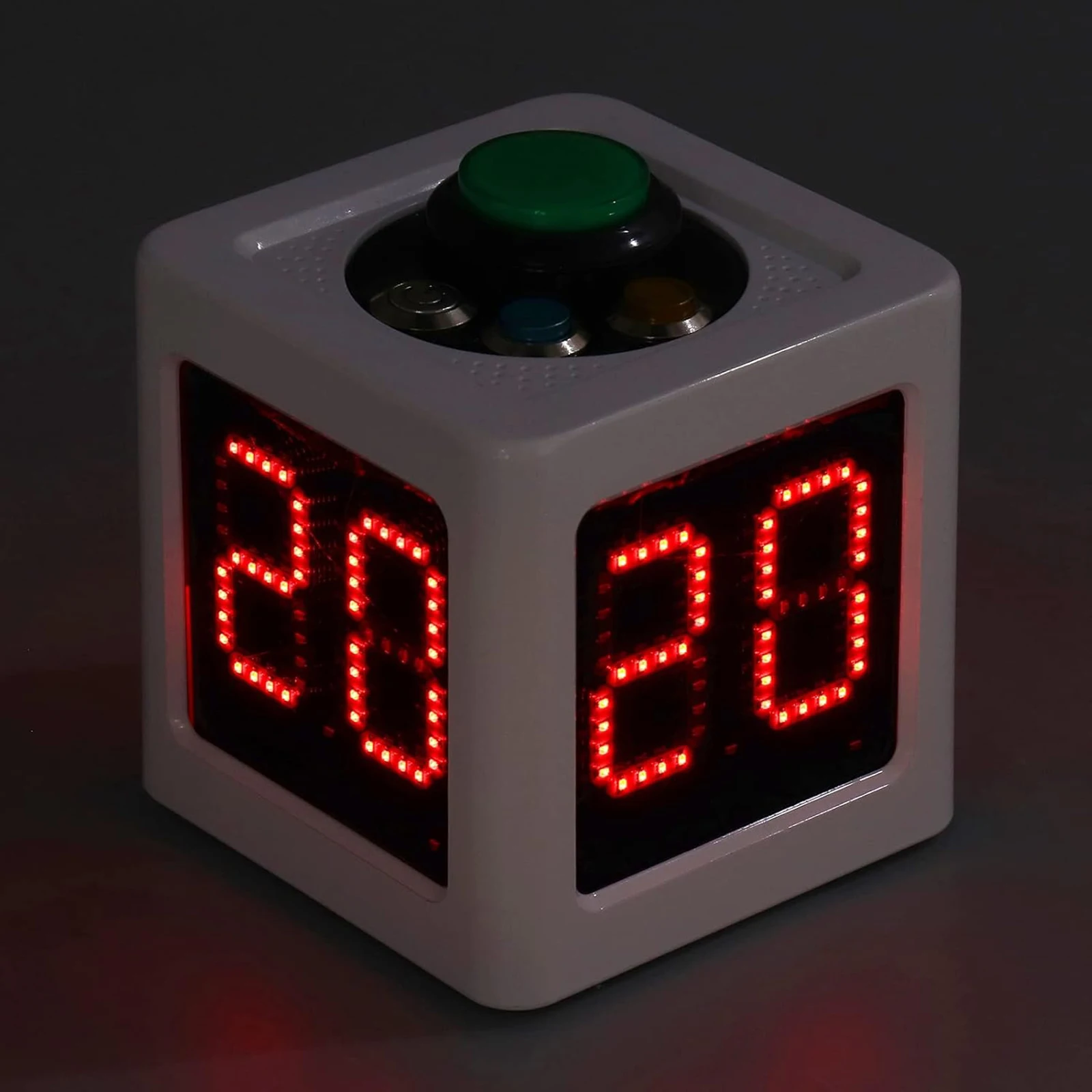 4 Sides Cube Timer 1.4in Display Digital Seconds Countdown Timer 5-Level Brightness No Battery for Poker Casino Chess Tournament