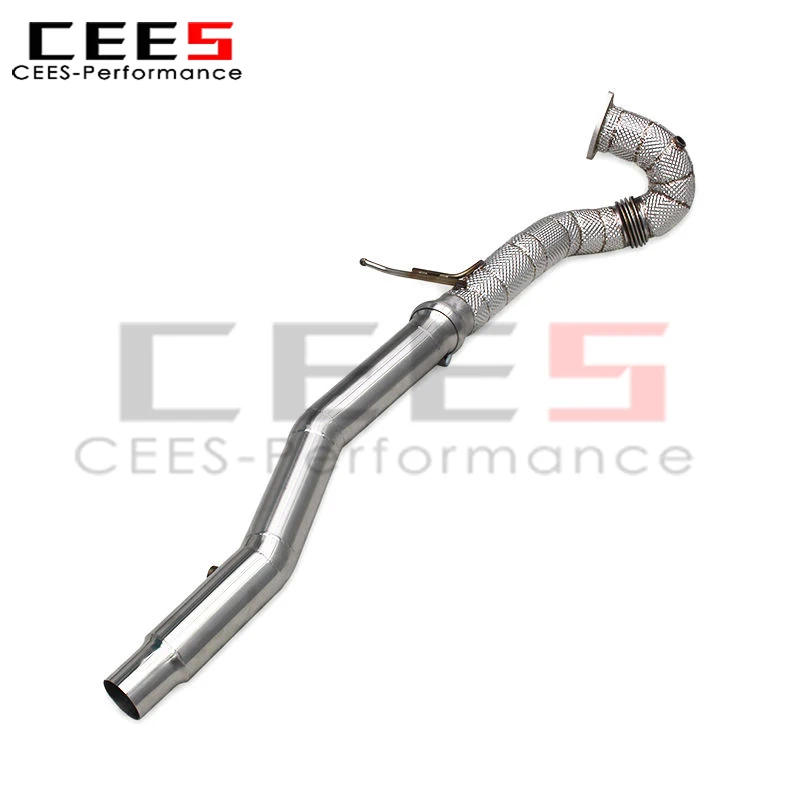 CEES Custom Turbo Downpipe for Audi TT MK1 Type 8N 1.8T 1998-2006 Test Pipes with Heat Shield Accepts the Stock Cat-Back System