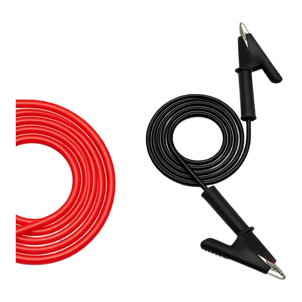 2PCS 4mm Banana to Crocodile Clip Test Leads 1M Silicone Cable for Electrical Circuit Board Testing and Repair