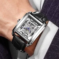 CHENXI-Reloj rectangular a la moda para hombre, relojes informales, relojes de pulsera mecánicos automáticos impermeables, relojes de esqueleto para hombre 2022
