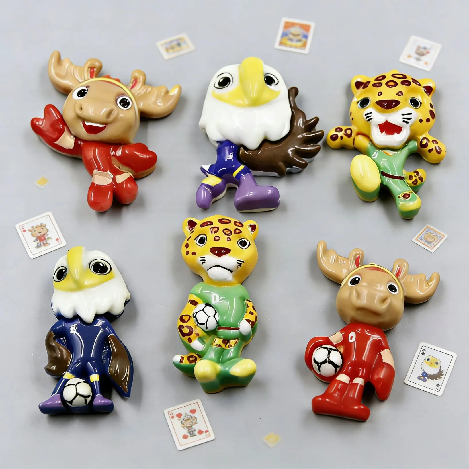 

2026 US-Canada-Mexico World Cup mascot resin accessories, cream glue car small ornaments DIY keychain jewelry materials