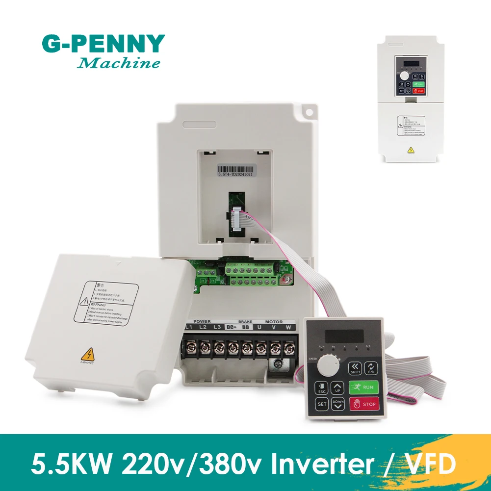 5.5KW 220V/380V H100 Inverter/VFD Variable Frequency Drive Speed Control 0-1000Hz Frequency Converte