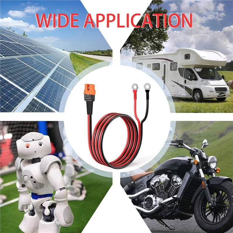 ABGI-2X 12AWG Xt60i หญิง O แหวนขั้วต่อลวดกระป๋อง, สําหรับ RC แบตเตอรี่ Solar Power Station & บานหน้าต่างพลังงานแสงอาทิตย์
