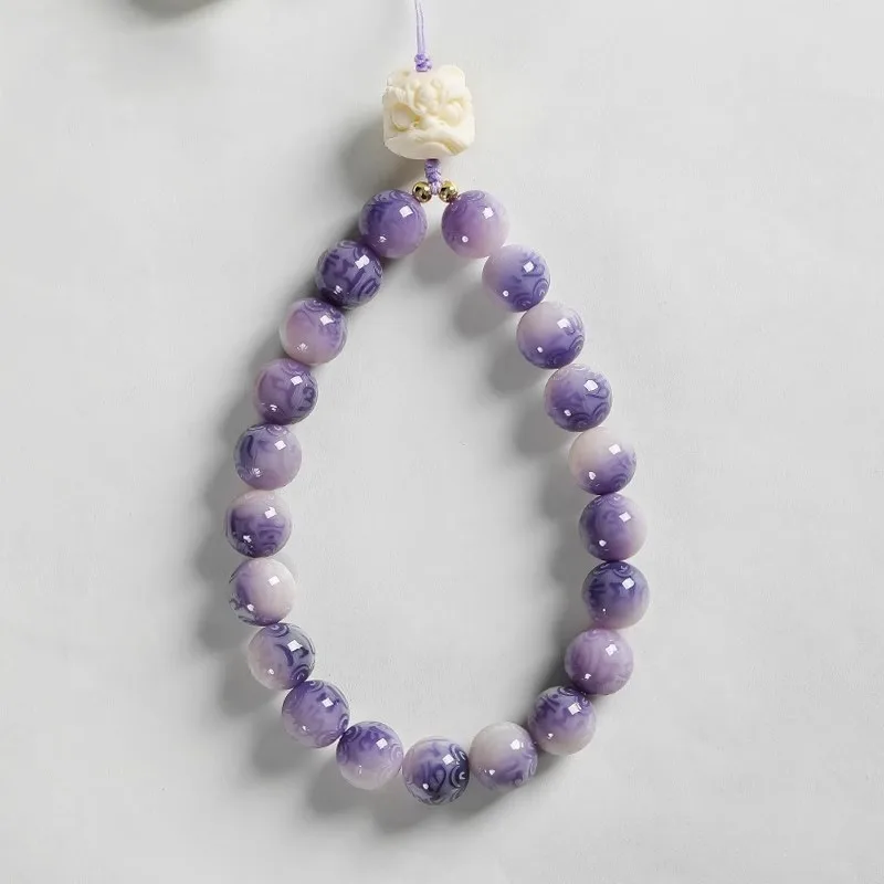 Natural Bodhi Bracelet Six-Word Mantra Phone Charm Anti-Lost Phone Lanyard Keychain for Women Gifts