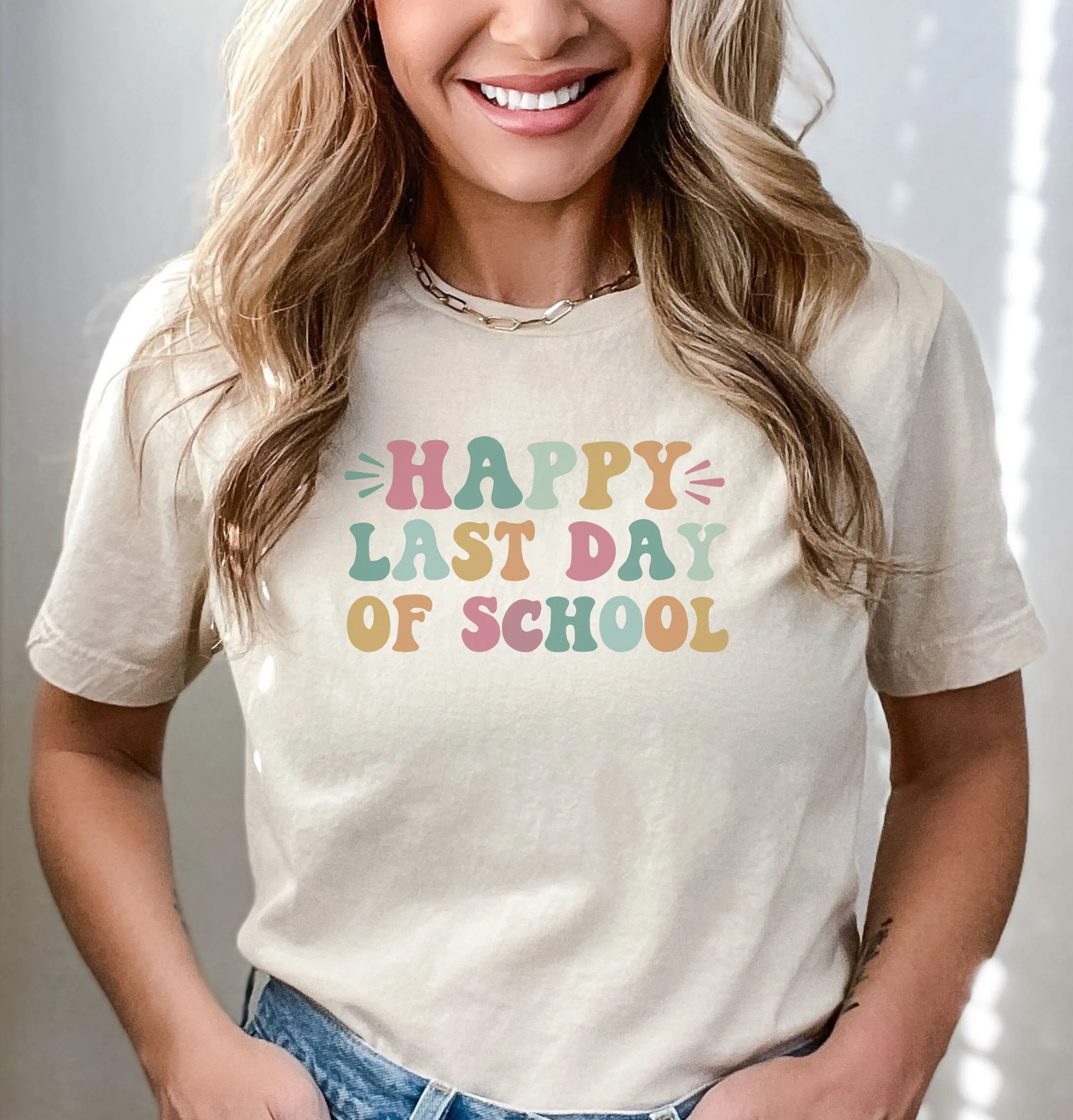 Last Day Of School Teacher T Shirt Summer Vacation Vibes Teaching Fun Matching Happy