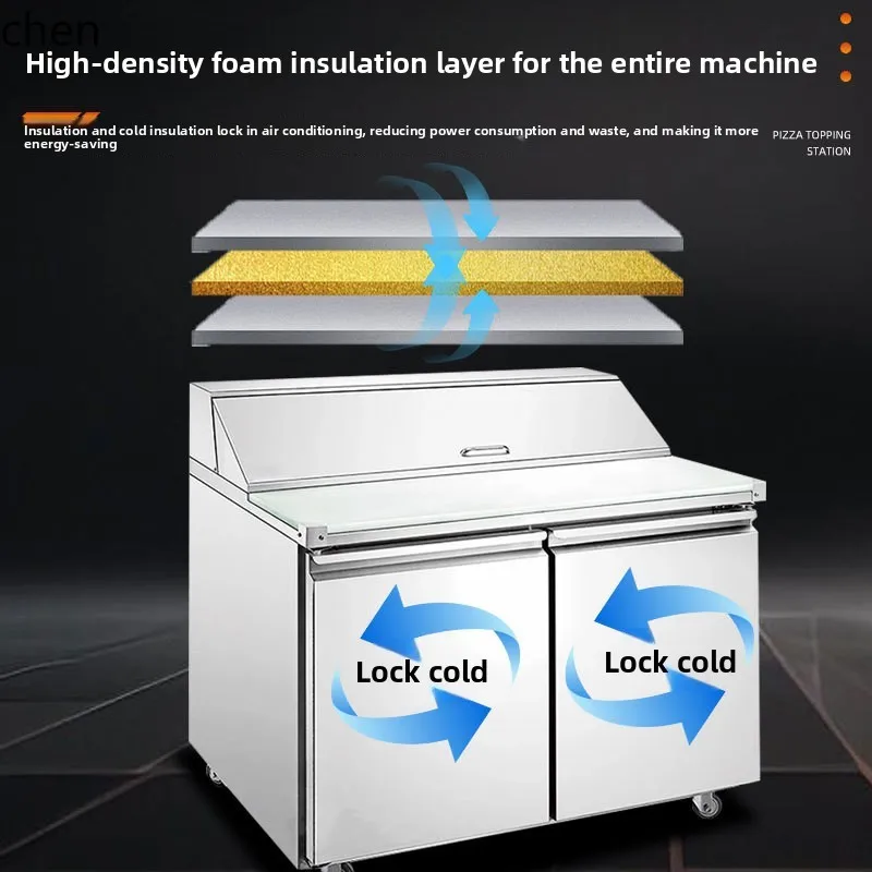 HXL Salad Workbench Refrigerated Freezer Workbench Cold Storage Fresh-Keeping Operation Table