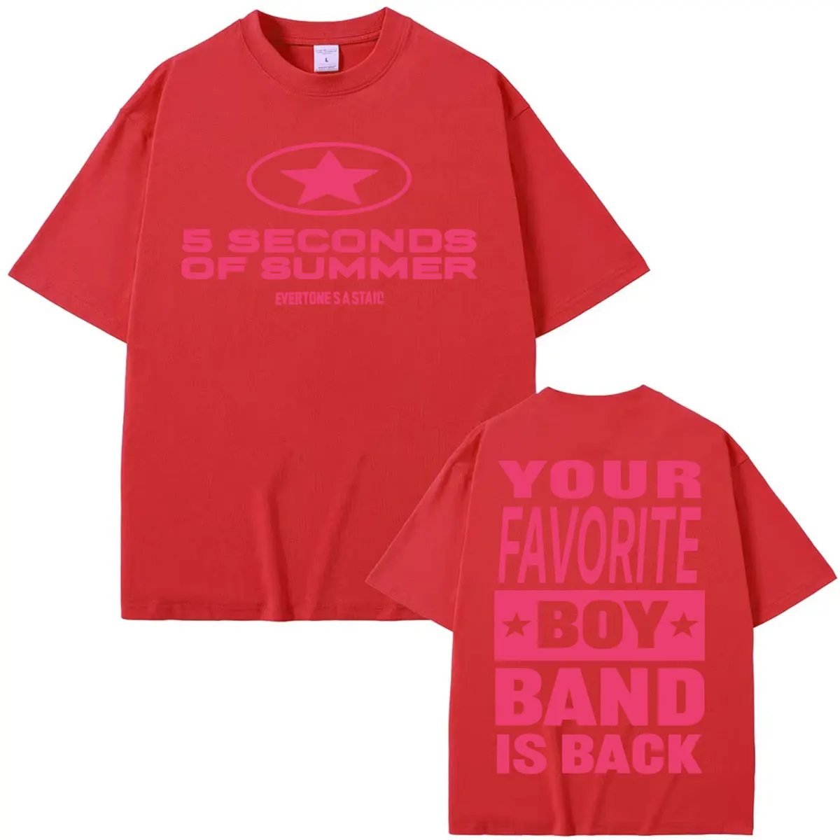5 Seconds of Summer – „Everyone's A Star“-Welttournee – bedrucktes T-Shirt für Herren und Damen, Retro-Gothic-Hip-Hop-T-Shirts, Sommeroberteile, T-Shirt mit Rundhalsausschnitt. – Detail 5