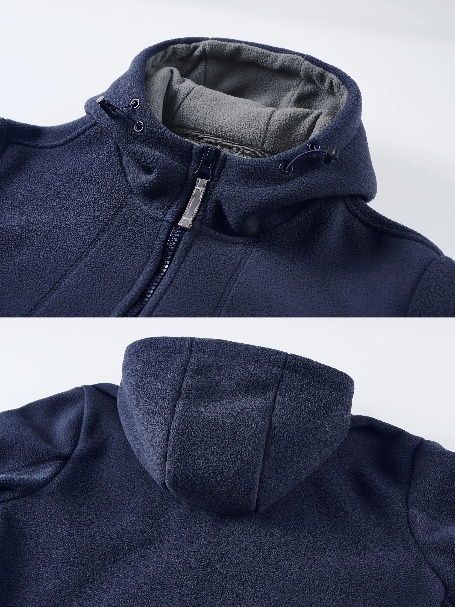 2024 Hot Sale Men's Fleece Jacket with Hood Outdoor Sports Windproof Warm Zip Pocket Coat Winter Autumn Casual Windbreaker