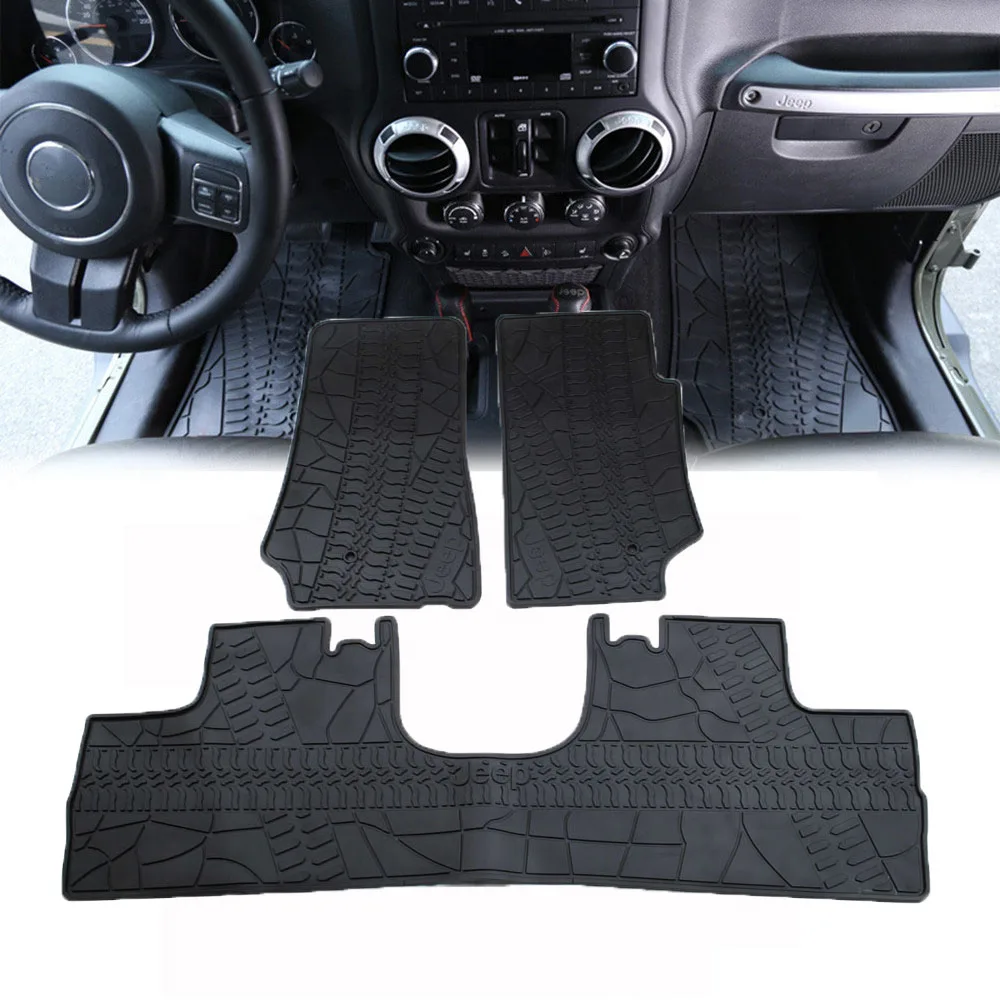 4x4 Car Floor Mat Rubber Material for Jeep Wrangler JK 2012-2017 LANTSUN J170