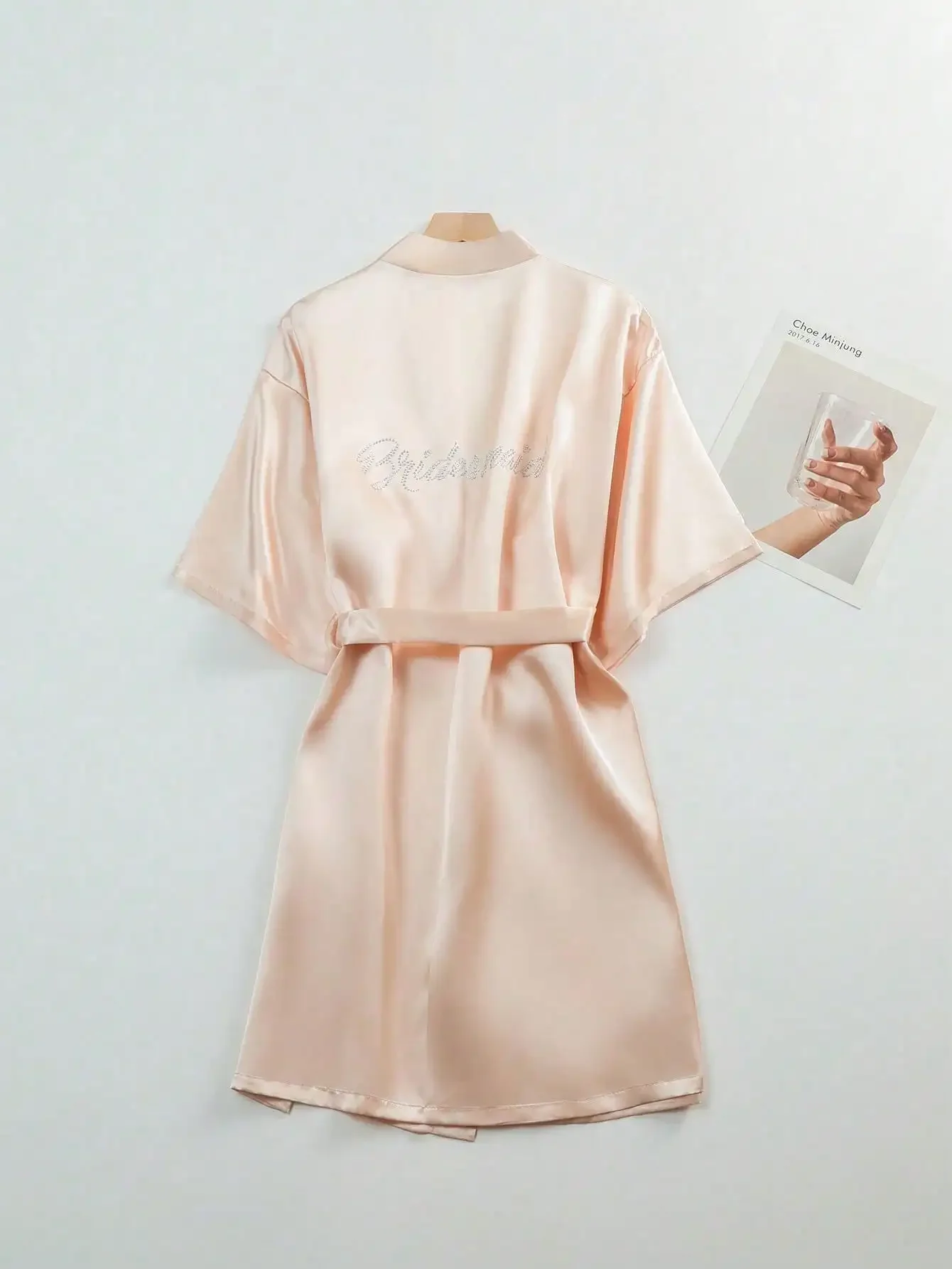 

1PC Wedding Bridal Bridal Tinted Robe Silk Robe Wedding Makeup Advanced Dressing Gown Suitable For Hotels, Wedding Parties, Prot