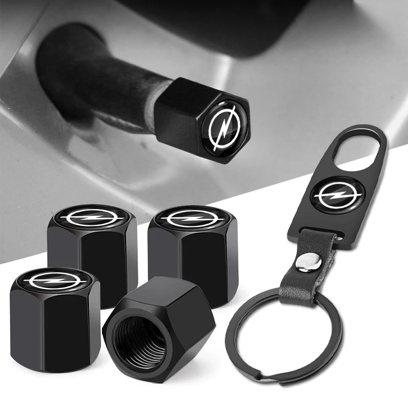 Car Wheel Tire Valve systems Cap With Keychain Keyring Badge For Opel Astra j Insignia Astra g Corsa Zafira b Mokka VivaroMeriva