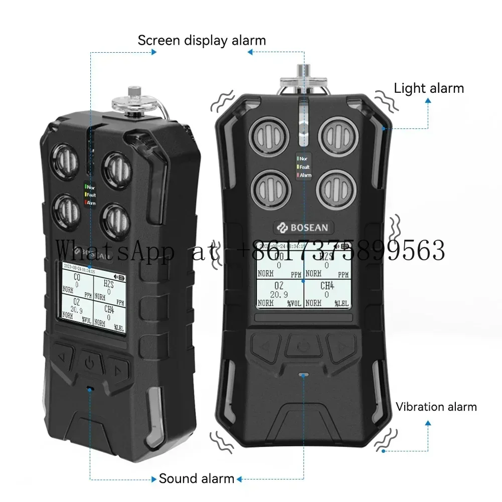 IP67 Waterproof Multi Function Methane Leakage Detector Bio Sensor Portable  Alarm for Industrial Safety