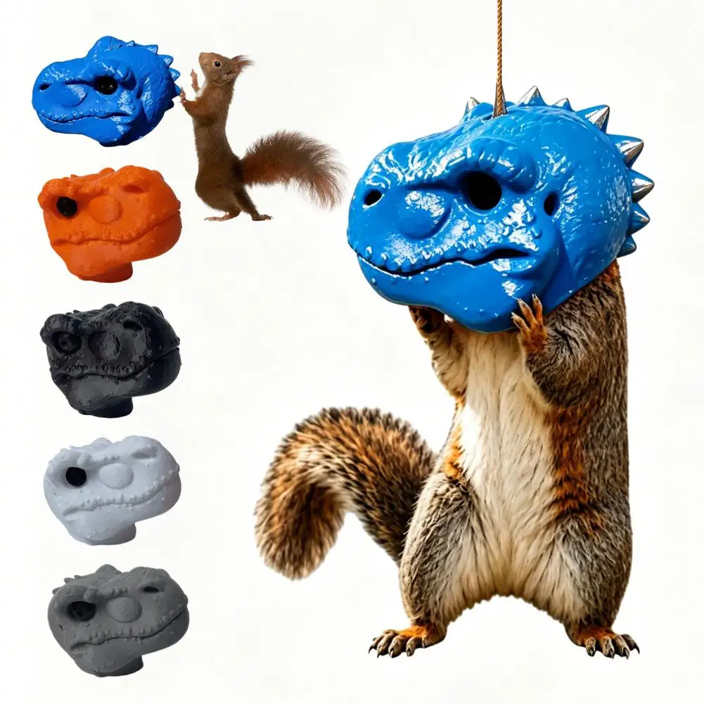 Dinosaur Squirrel Feeder Dinosaur Head Squirrel Feeder Outdoor Hanging Feeder Garden Yard Nut Holder for Corn Squirrels T-rex
