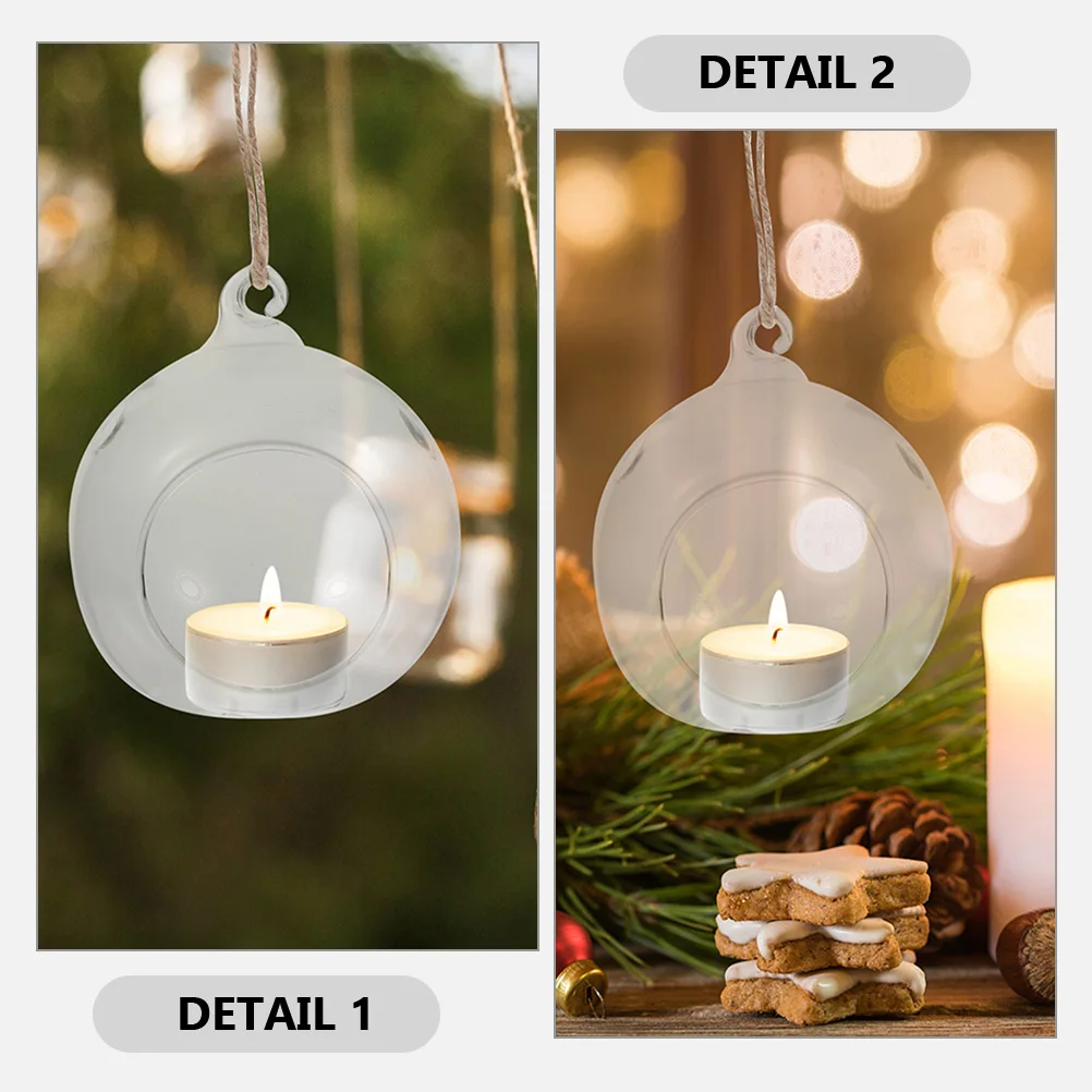 

6Pcs Clear Hanging Glass Tealight Holder Sphere Ball for Tree Decoration, DIY Plant Terrarium, Holiday Wedding Party Decor