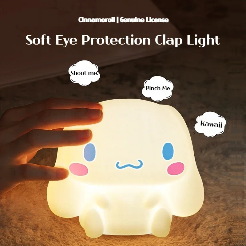 New Sanrio Cinnamoroll Night Light Bedroom Bed Sleeping Pat Eye Protection Soft Light Table Lamp Kids Christmas Holiday Gift