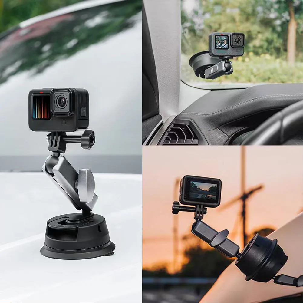 Action Camera Suction Cup Car Mount Holder Adapter for DJI Osmo Pocket 3 GoPro Hero 13 12 11 10 9 Insta360 X4 Accessories