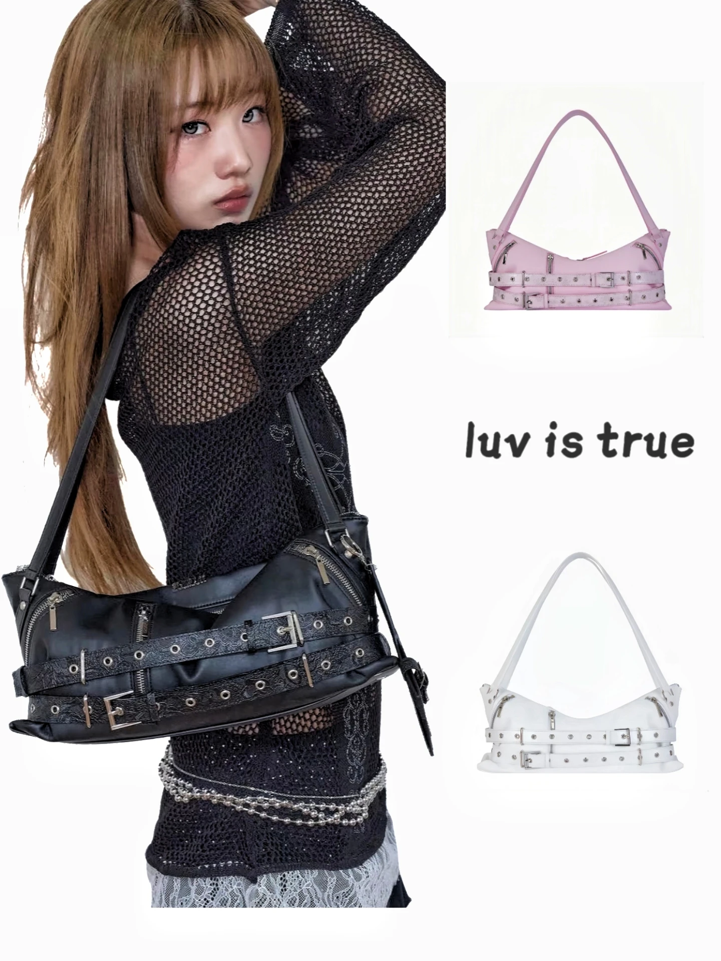 luvistrue-retro-motorcycle-bag-with-rivets-strap-zipper-handbag-for-women-fashionable-versatile-shoulder-bag-underarm-design