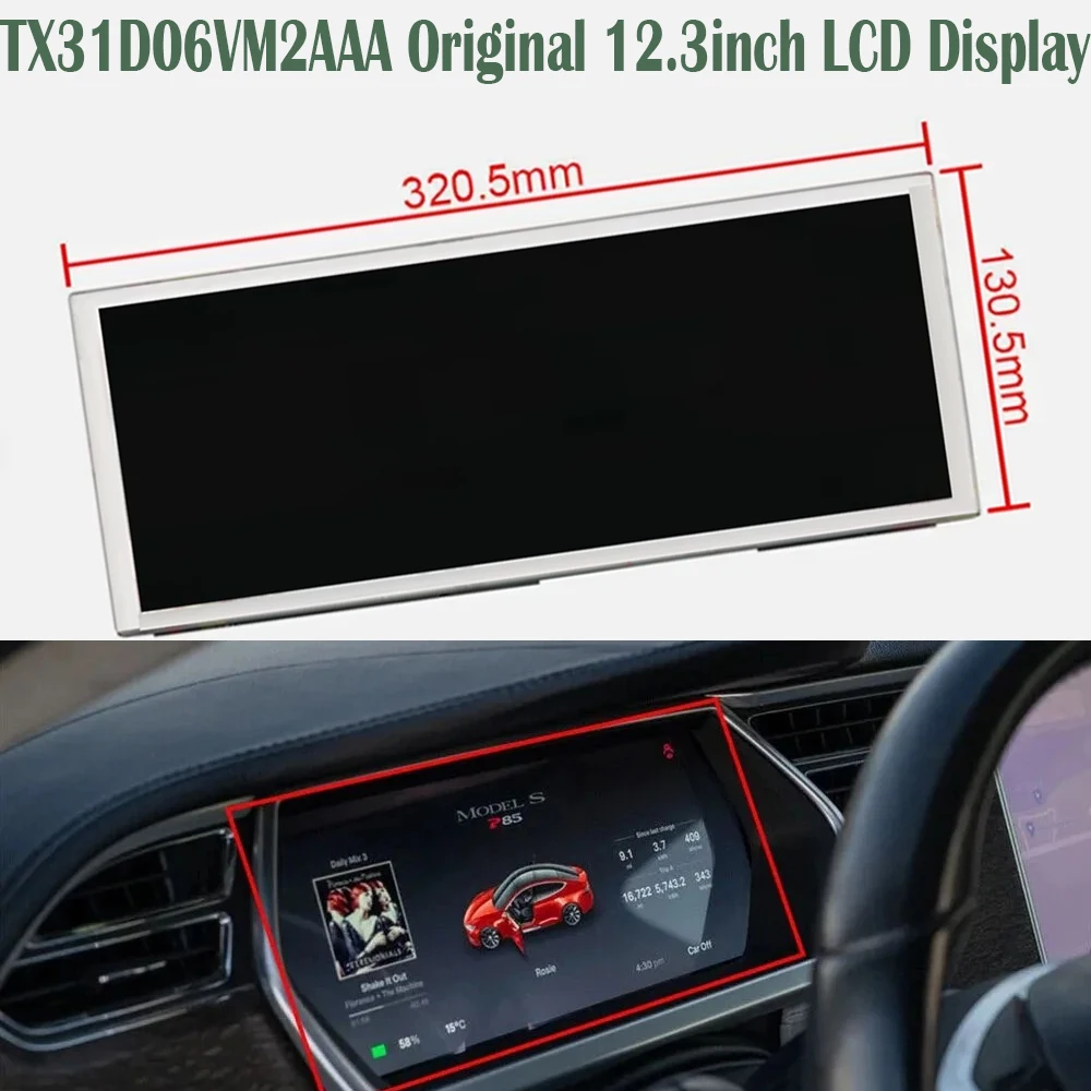 

Original 12.3inch LCD Display For Tesla Model S X GEN 1 2012 2013 2014 Digital Instrument Cluster Repairment TX31D06VM2AAA