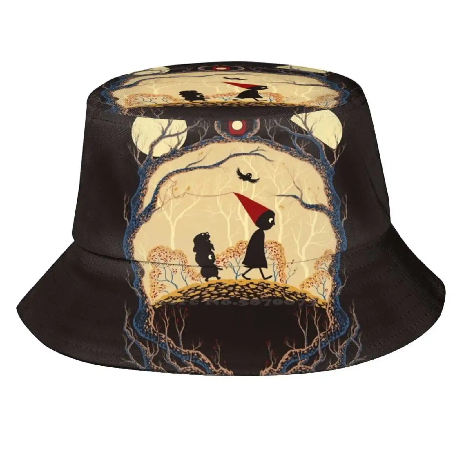 Journey Unisex Fashion Women Men Breathable Bucket Hats Monster Moon Lantern Bird Cartoon Otgw Forest Hat Fall Nature Lost