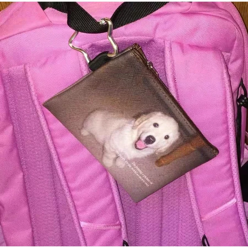 Niedliche Mini-Geldbörse mit Hundemuster für Damen, Y2K Retro Reißverschluss-Münzbörse, Leichte Tragbare Kosmetiktasche, Kartenhalter – Detail 8