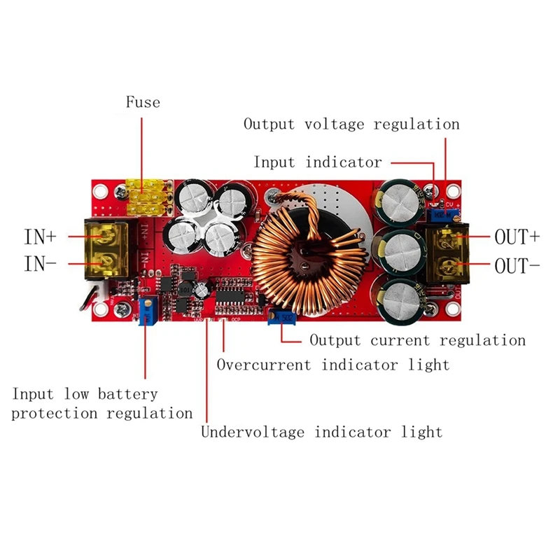 1 Set 12V-48V To 24V-72V 30A 1500W DC-DC Boost Module Adjustable Constant Voltage And Current Module