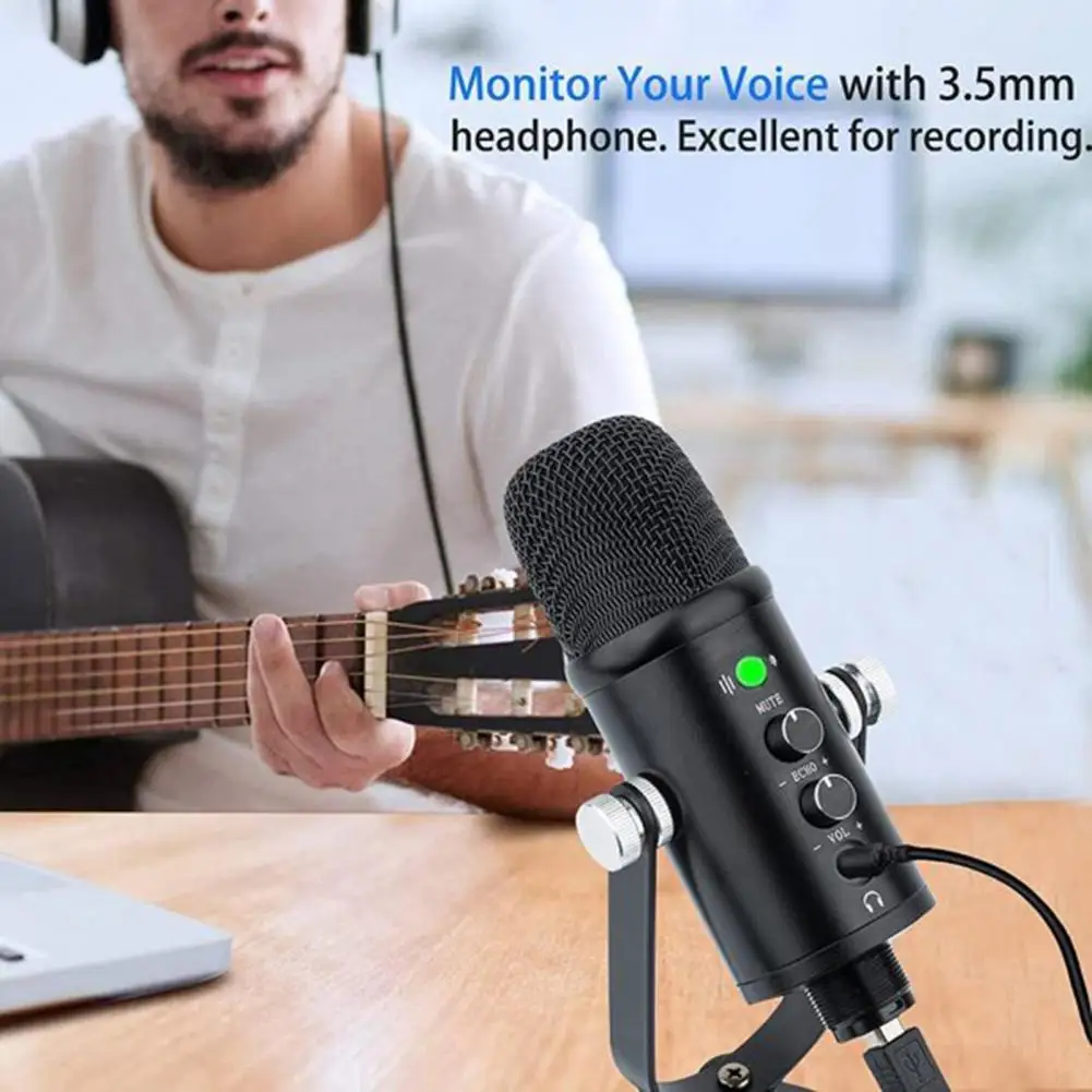 Convenient Audio Microphone No Sound Card Required One-touch Mute 20HZ-20KHZ USB Microphone Home Supply