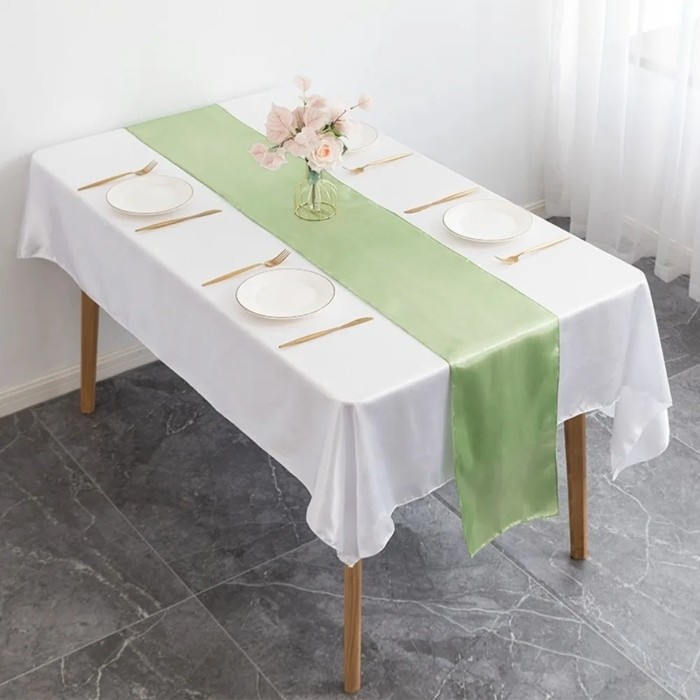 Luxury Satin Table Runner Solid Color 12x108 Inch Table Cover Silk Table Runner Banquet Table Decor