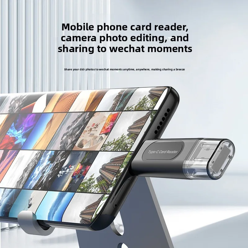 قارئ بطاقات USB 2.0 صغير عالي السرعة 4 في 1 الأكثر مبيعًا، محول OTG للهواتف المحمولة