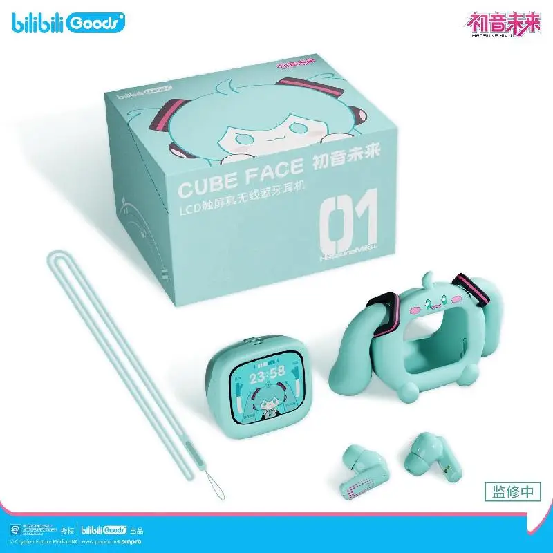 初音ミク bilibili タッチパネル ワイヤレスイヤホン CUBE FACE Bilibili Hatsune Miku CUBE FACE LCD Touch Screen TWS Earphones