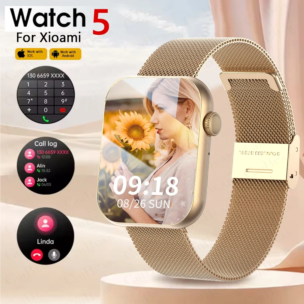 2025 New For Xiaomi Bluetooth Call Smart Watch Fashion Women Full Screen Touch Heart Rate Monitoring Watch 100+ Sports Mode Men