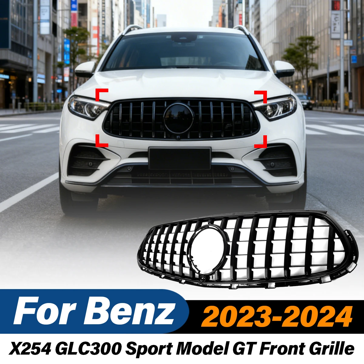 

For Mercedes Benz X254 GLC300 Sport Model GT 2023 2024 Car Front Grille Air Intake Grill Radiator Grills Body Modification Kit