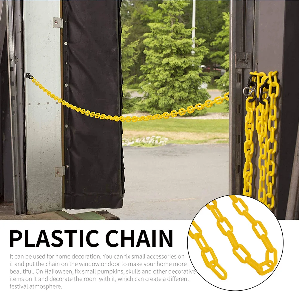 

910M Decorative Chain Yellow Plastic Safety Barrier Crowd Control Chain For Party Wedding Halloween Decoration Traffic Safety