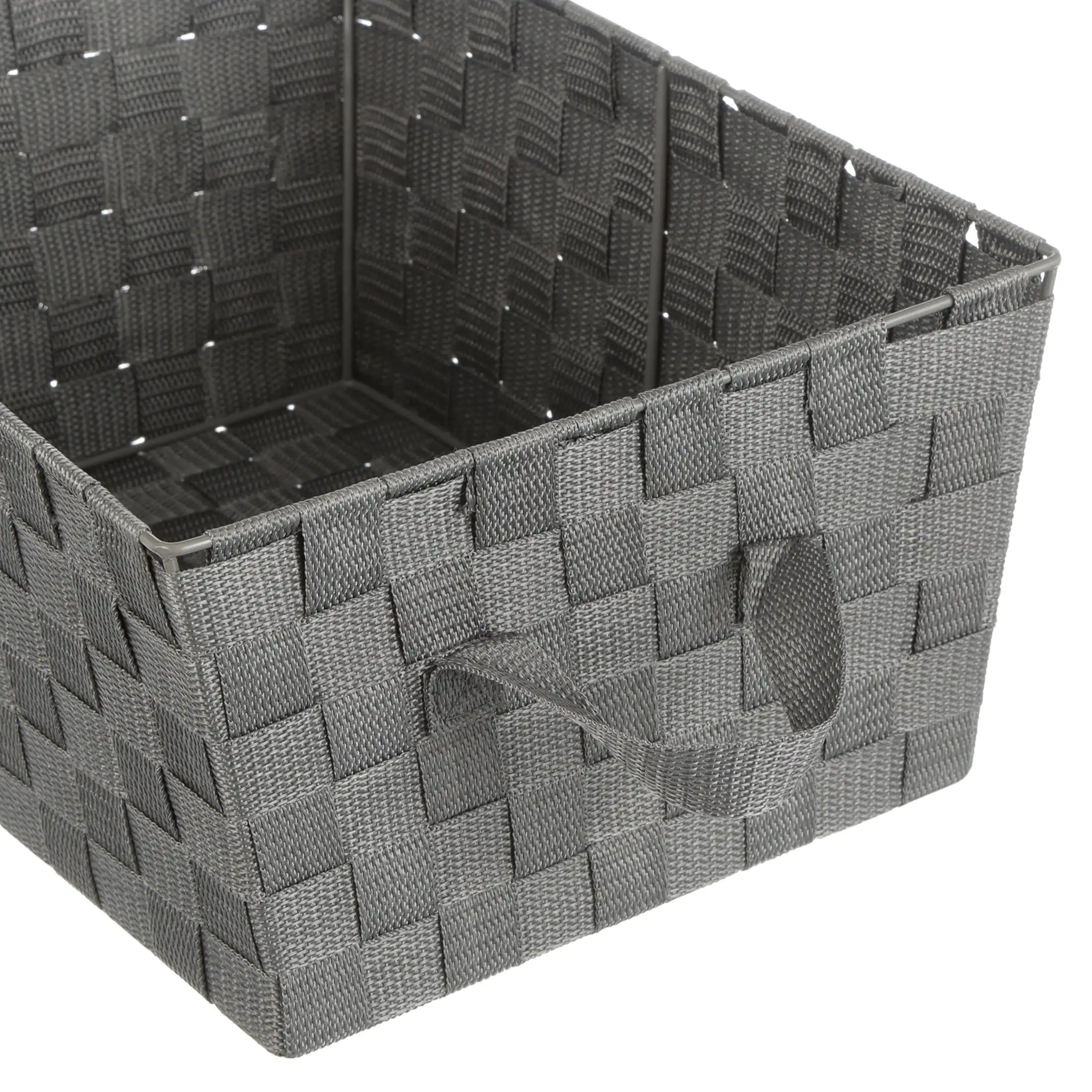 Whitmor Woven Strap Storage Baskets - Set Of 3 - Gray