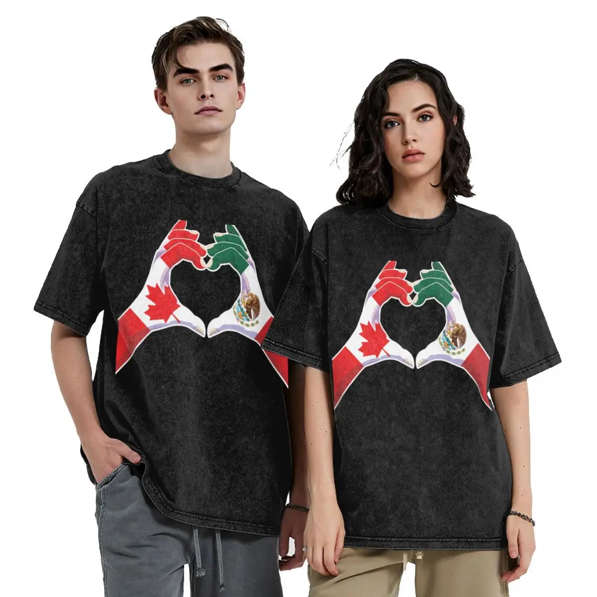 

Mexico Mexican Canadian Canada Love Heart Peace T-Shirt blacks summer clothes vintage tee shirts for men