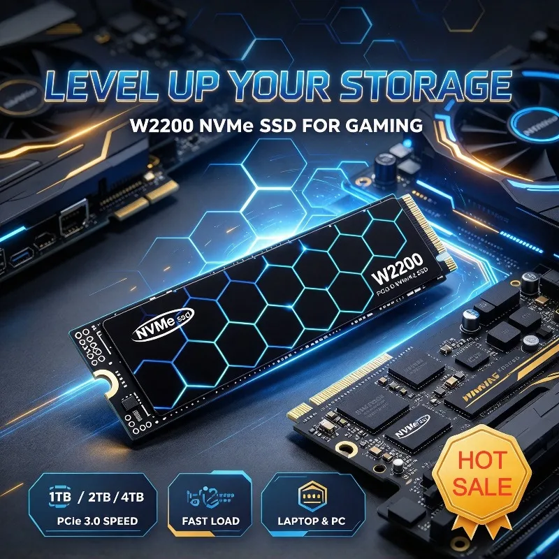 W2200 SSD NVMe M.2 2280 PCIe 3.0 High Speed 1TB 2TB 4TB Internal Solid State Drive Gaming Drive Works for Laptop PC Hard Disk 3D
