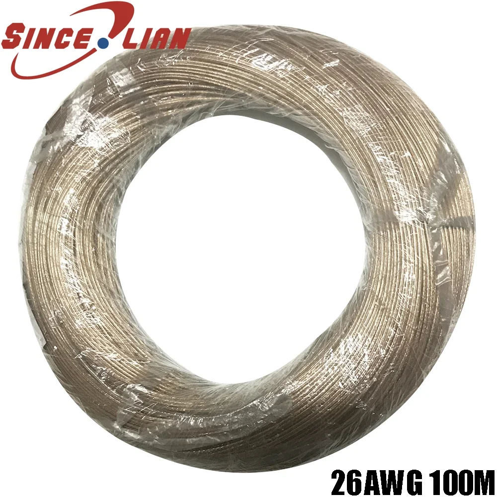 100Meter/lot Transparent Speaker Cable 2pin Gold Silver Tinned Copper 0.15 Square LED Wire Audio Speaker Line