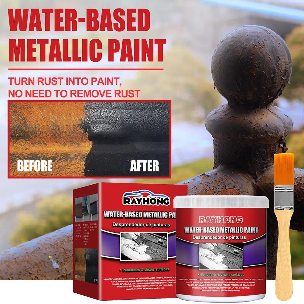 

Car Chassis Derusting Gel Paint 100ML Water-Based Metal Rust Remover Universal Rust Converter Gel 100ml With Brush