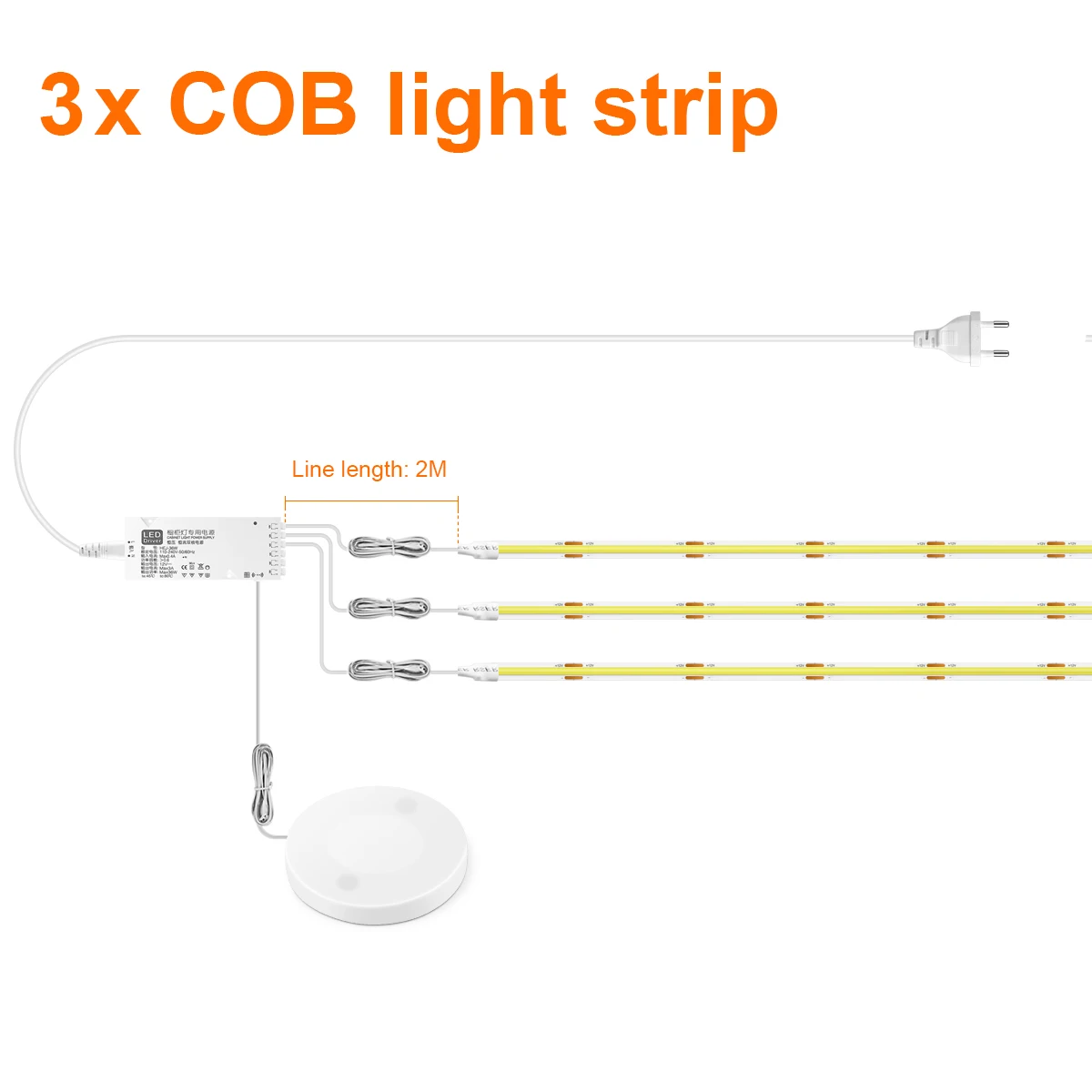 1-6 stks COB LED Strip Licht Onder Kast Collectie Display Touch Dimmer Boekenkast Garderobe Bewegingssensor Penet Houten Kast Lamp - afbeelding 1