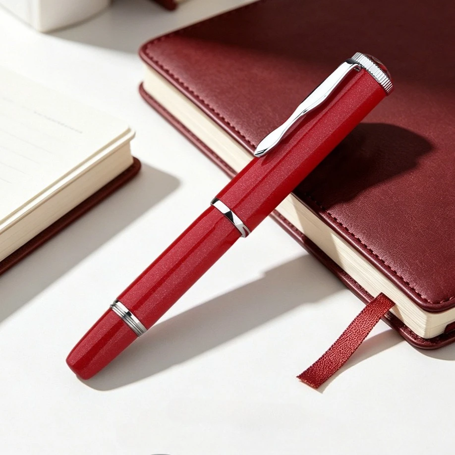 majohn-rs2-red-black-series-special-pocket-fountain-pen-snake-design-coral-red-iridium-ef-fine-nib-cartridge-system-writing-pen