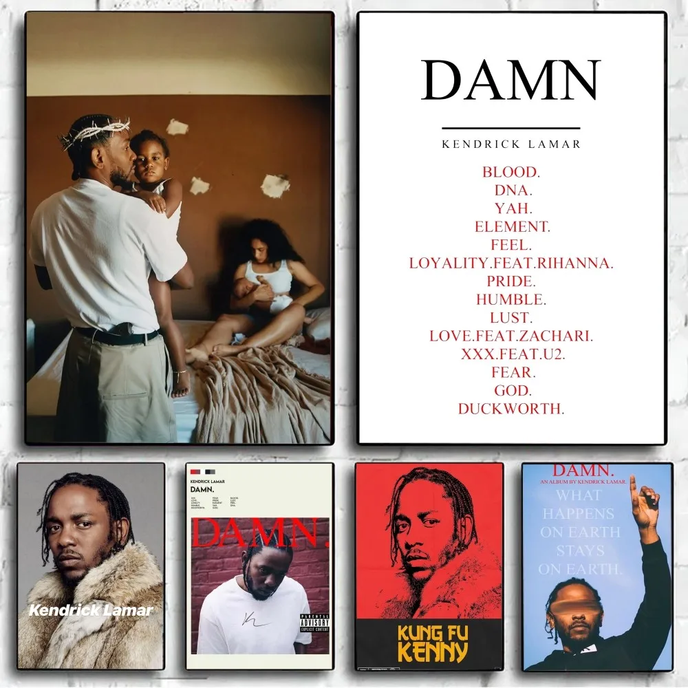 Damn Kendrick Lamar Poster No Framed Poster Kraft Club Bar Paper Vintage Poster Wall Art Painting Bedroom Study Stickers