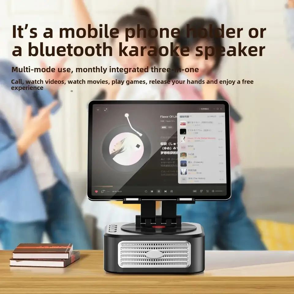 3-in-1 Bluetooth 5.3 Speaker with Tablet Holder Foldable Wireless Speaker Support Power Bank Charging For Video Meeting Live - 3